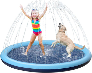 Kids Dog Splash Pad Sprinkler - Jasonwell Non Slip Dog Sprinkler Pad Splash Puppy Pool Summer Outdoor Water Toys Backyard Durable Splash Pad for Toddlers Kids Small Medium Large Dogs Pets - Jasonwell